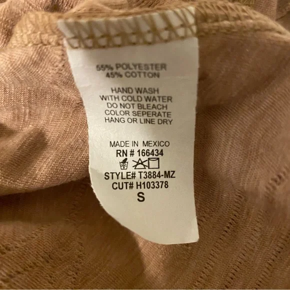 Hesed Small Textured Camel Long Sleeve Shirt - Picture 9 of 10